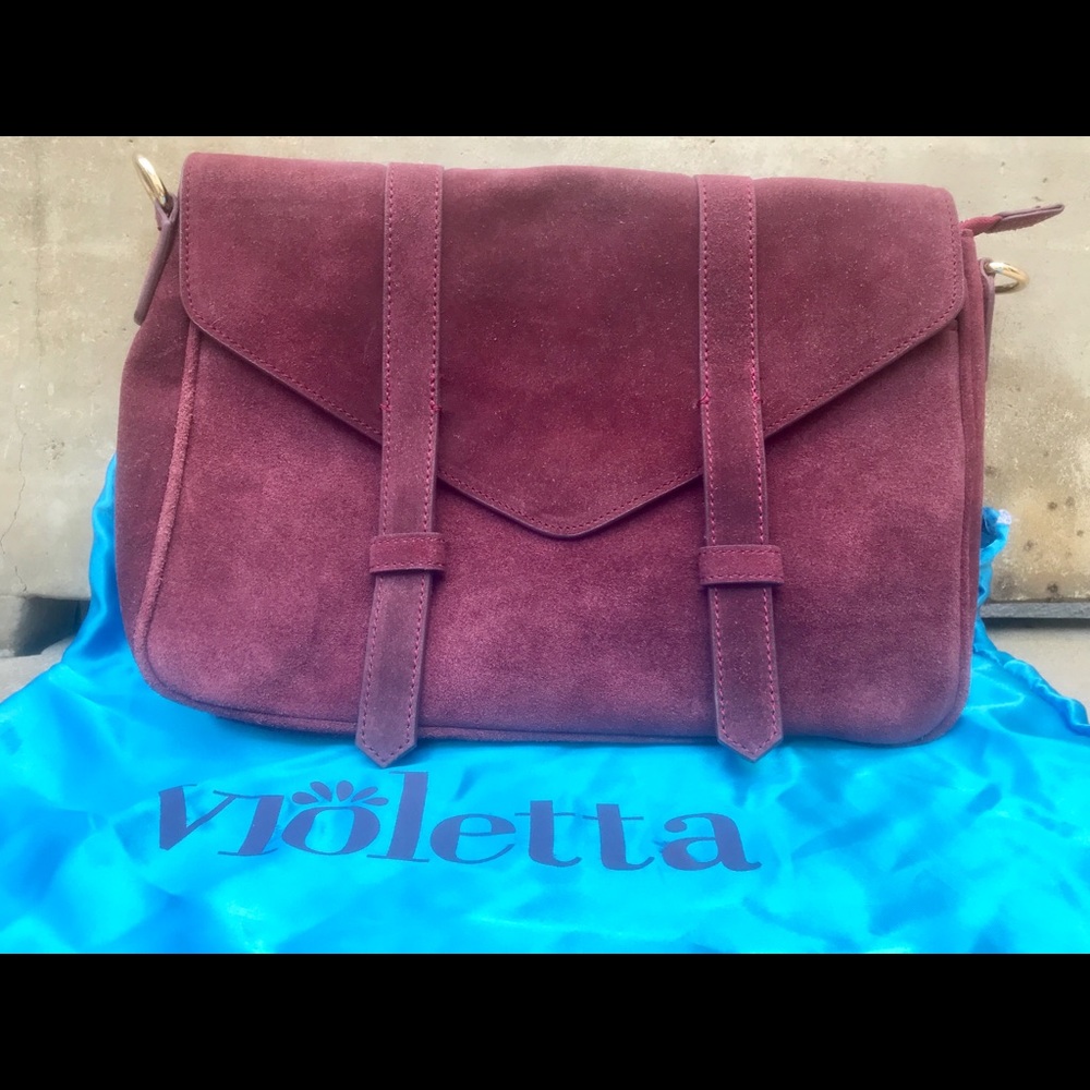 Violetta Burgundy Suede Handbag